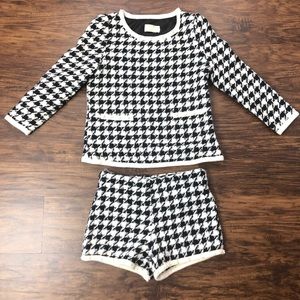 Bu Zhe Wu Houndstooth Short And Top Set Small